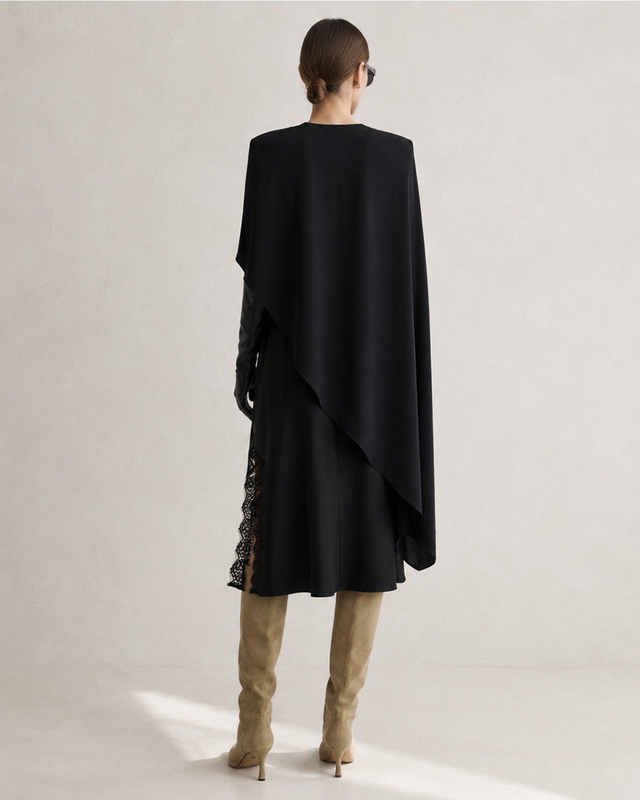 Noelle Asymmetric Draped Satin Top