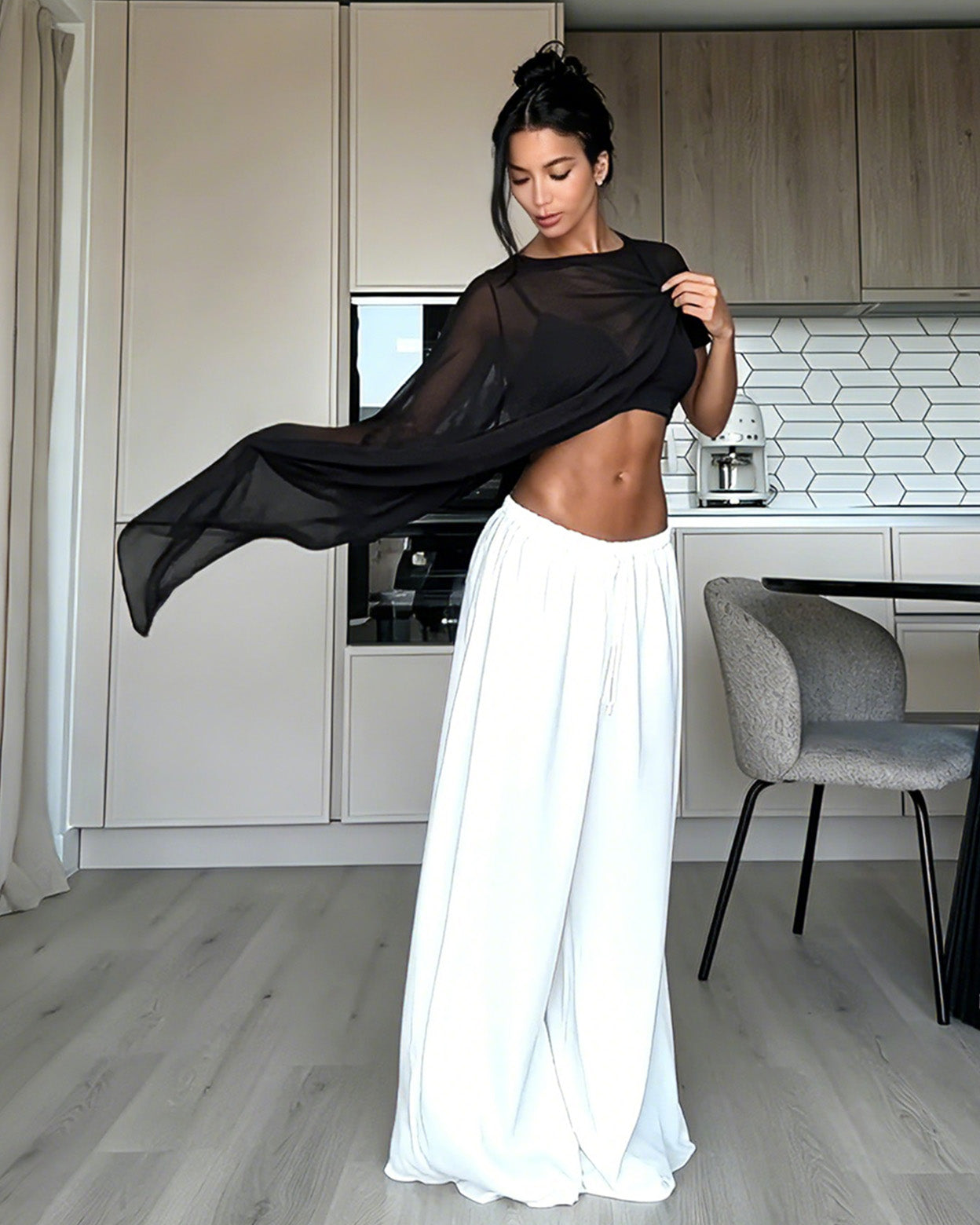 Noir Drift Cape & Pants Set