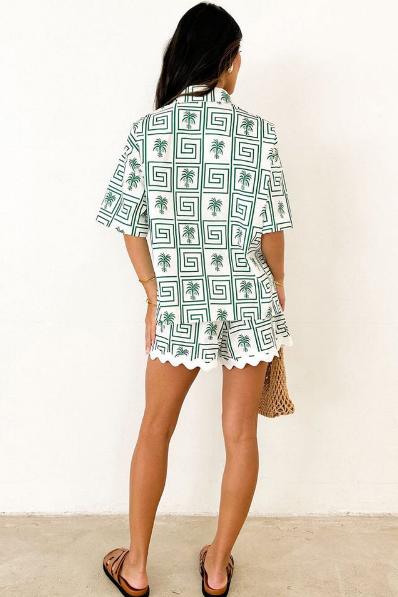 Santorini Palm Trim Two-Piece Set