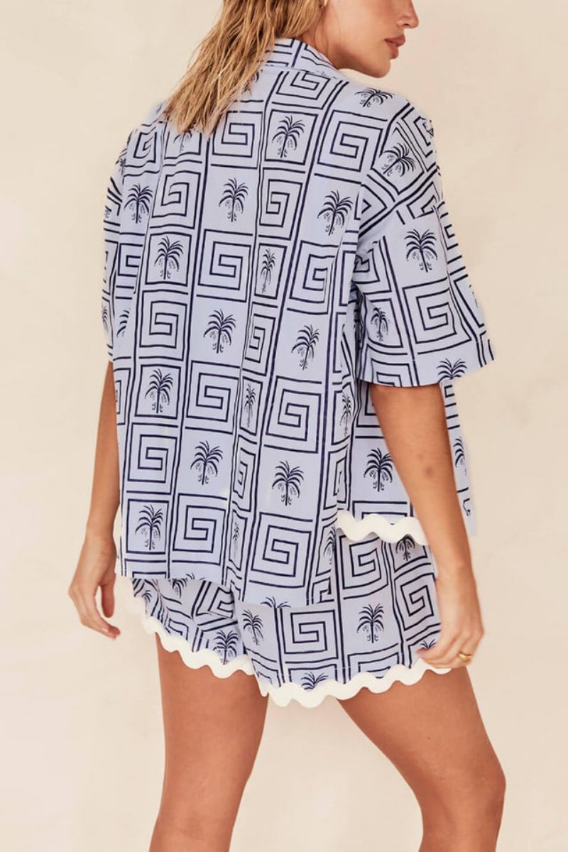 Santorini Palm Trim Two-Piece Set
