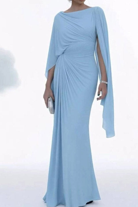 Celestine Draped Cape Maxi Dress