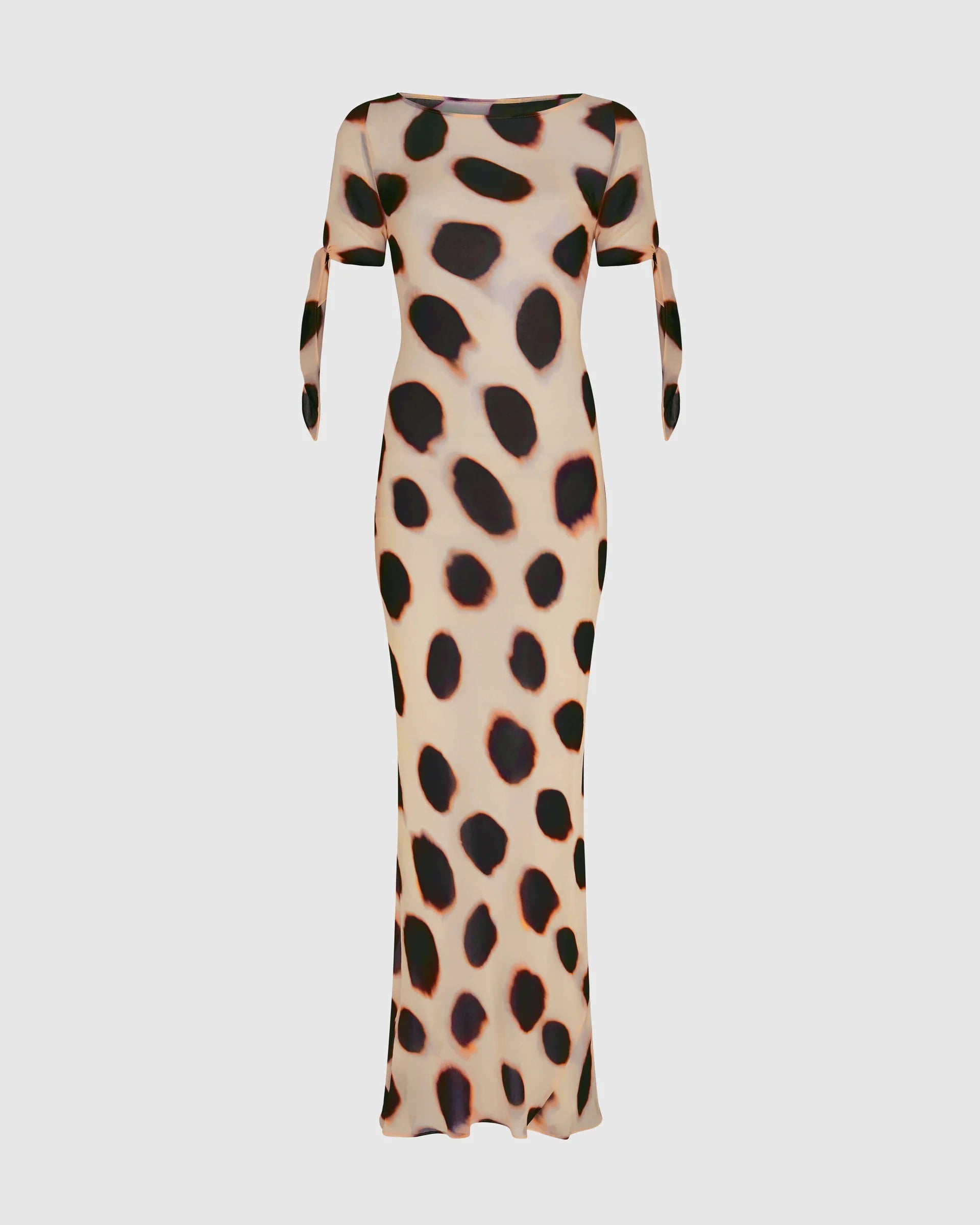 Marlowe Dot Scarf-Tie Maxi Dress