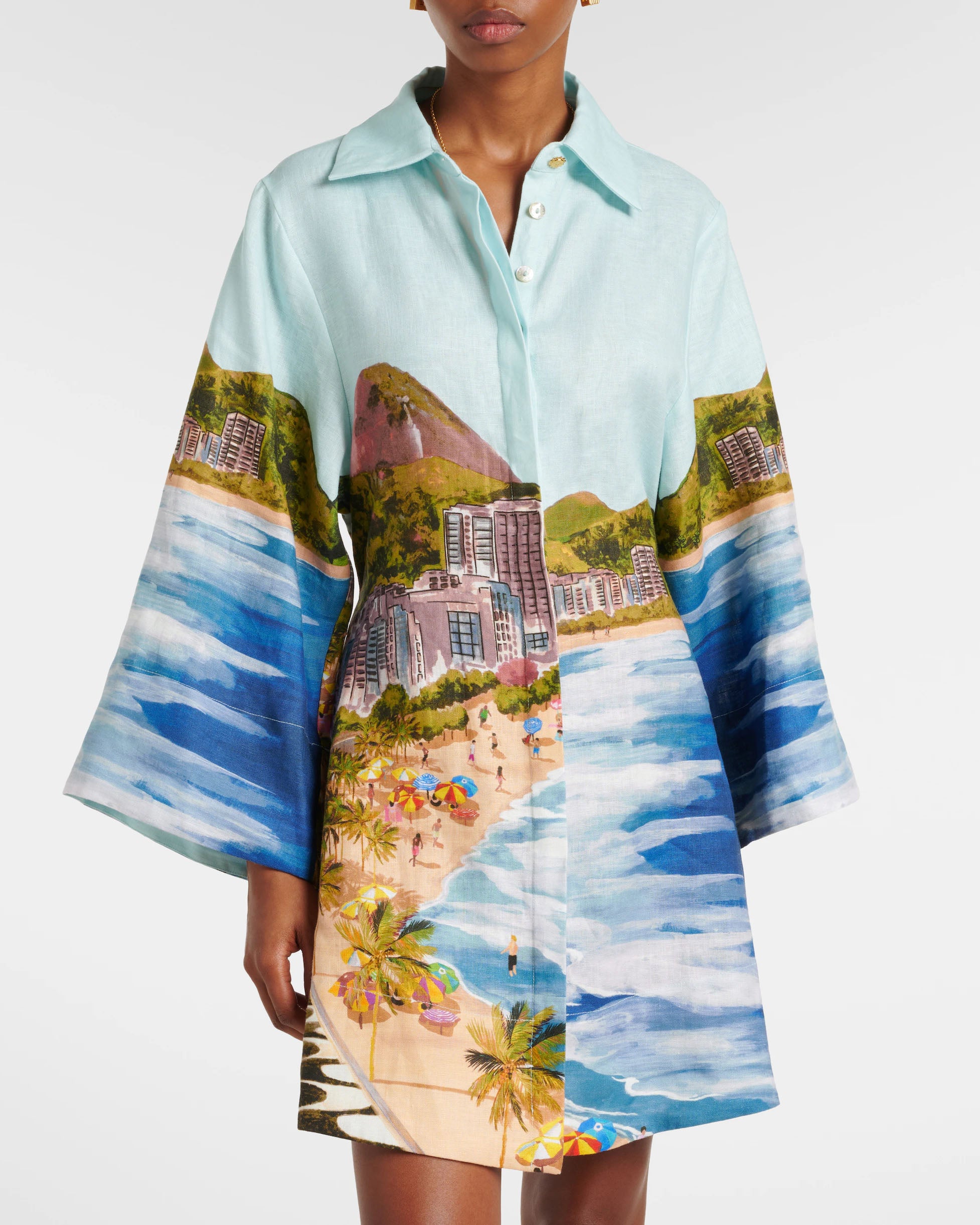 Rio Vista Linen Wrap Dress