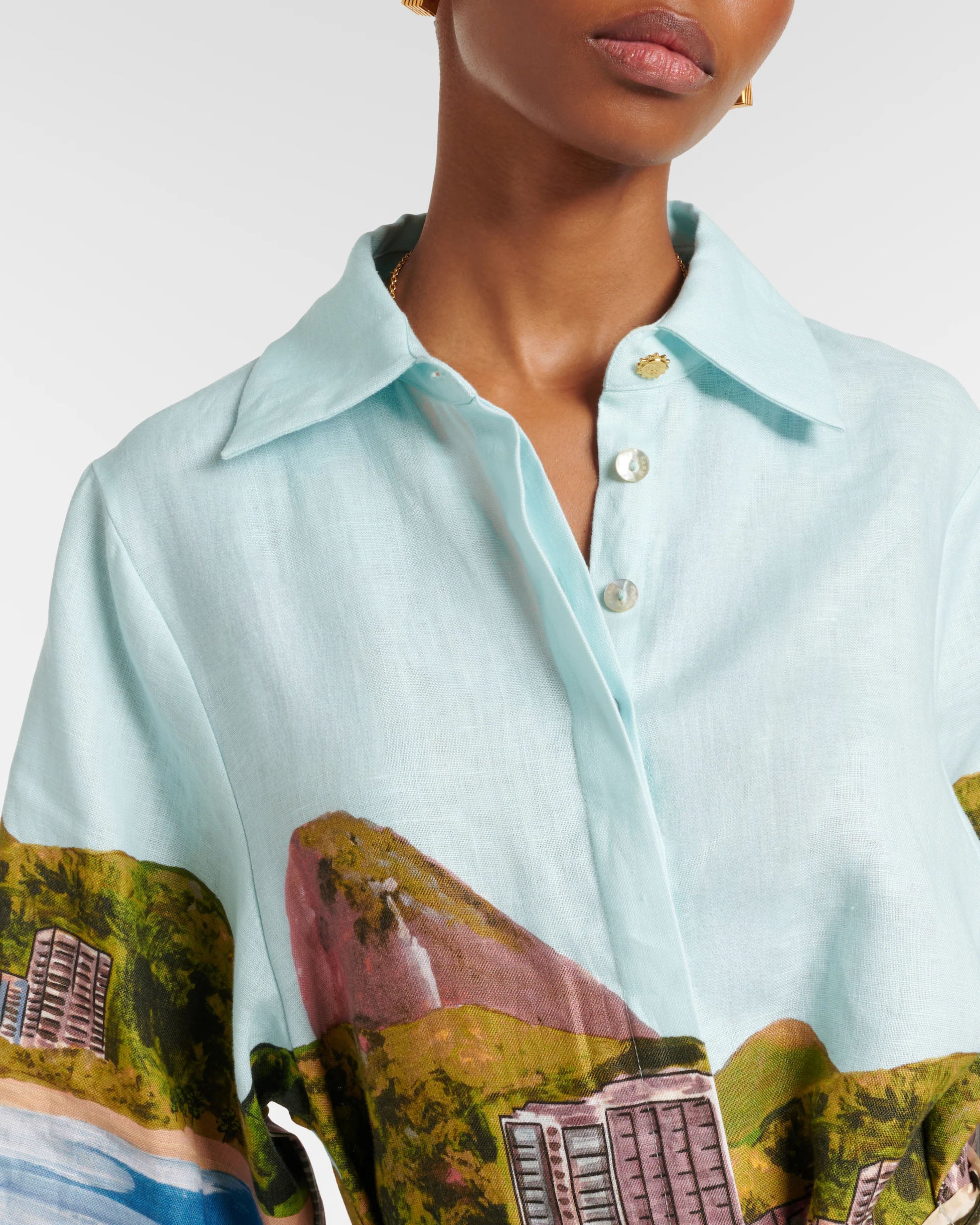 Rio Vista Linen Wrap Dress