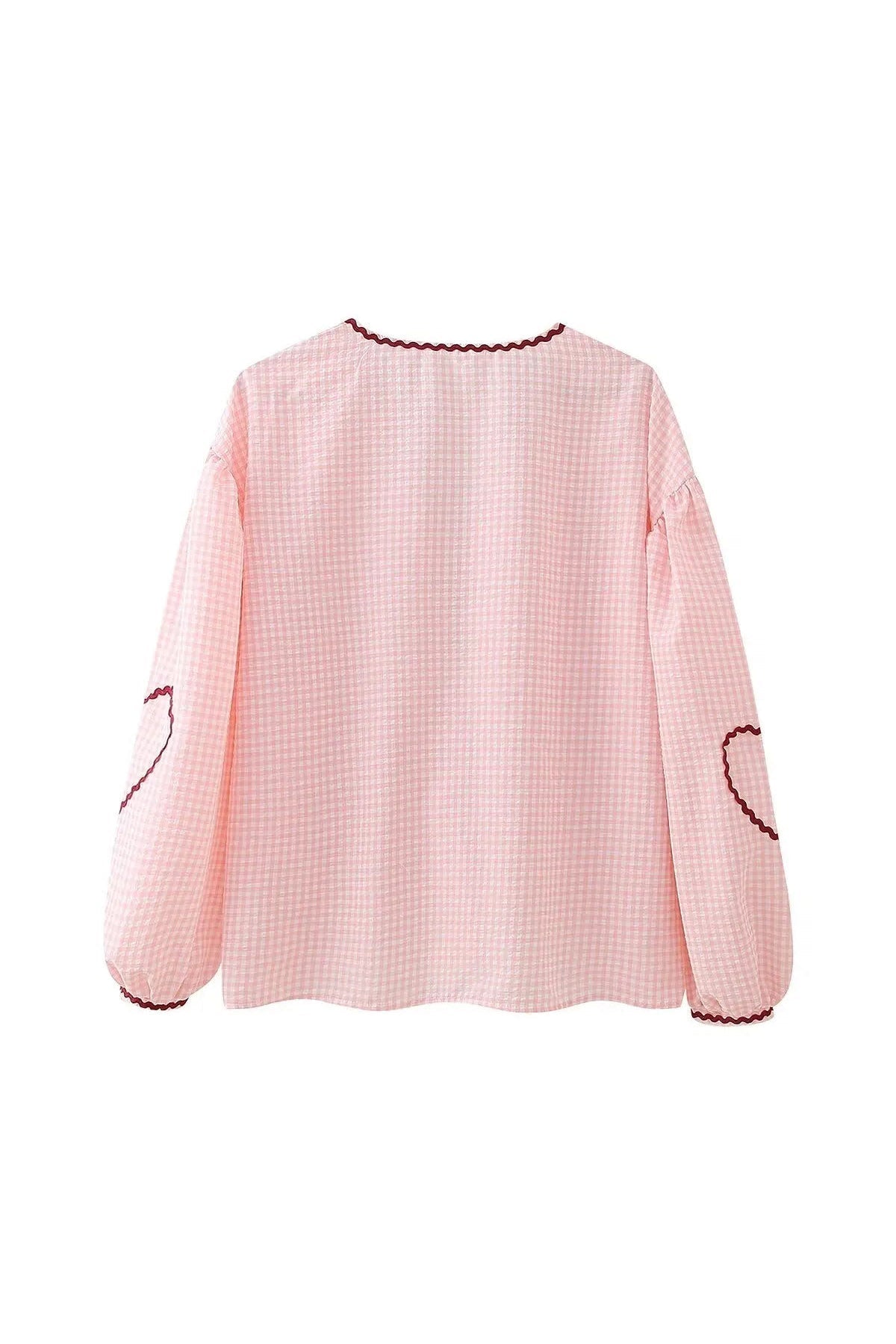 Amorette Plaid Fringe Blouse