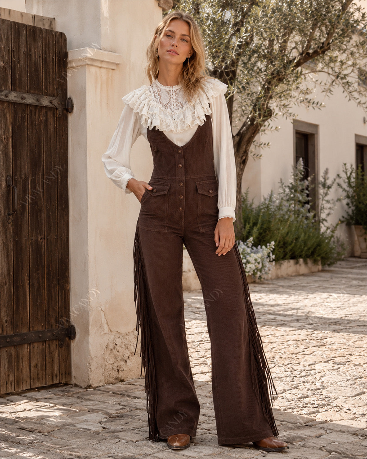 Savannah Fringe Western Jumpsuit