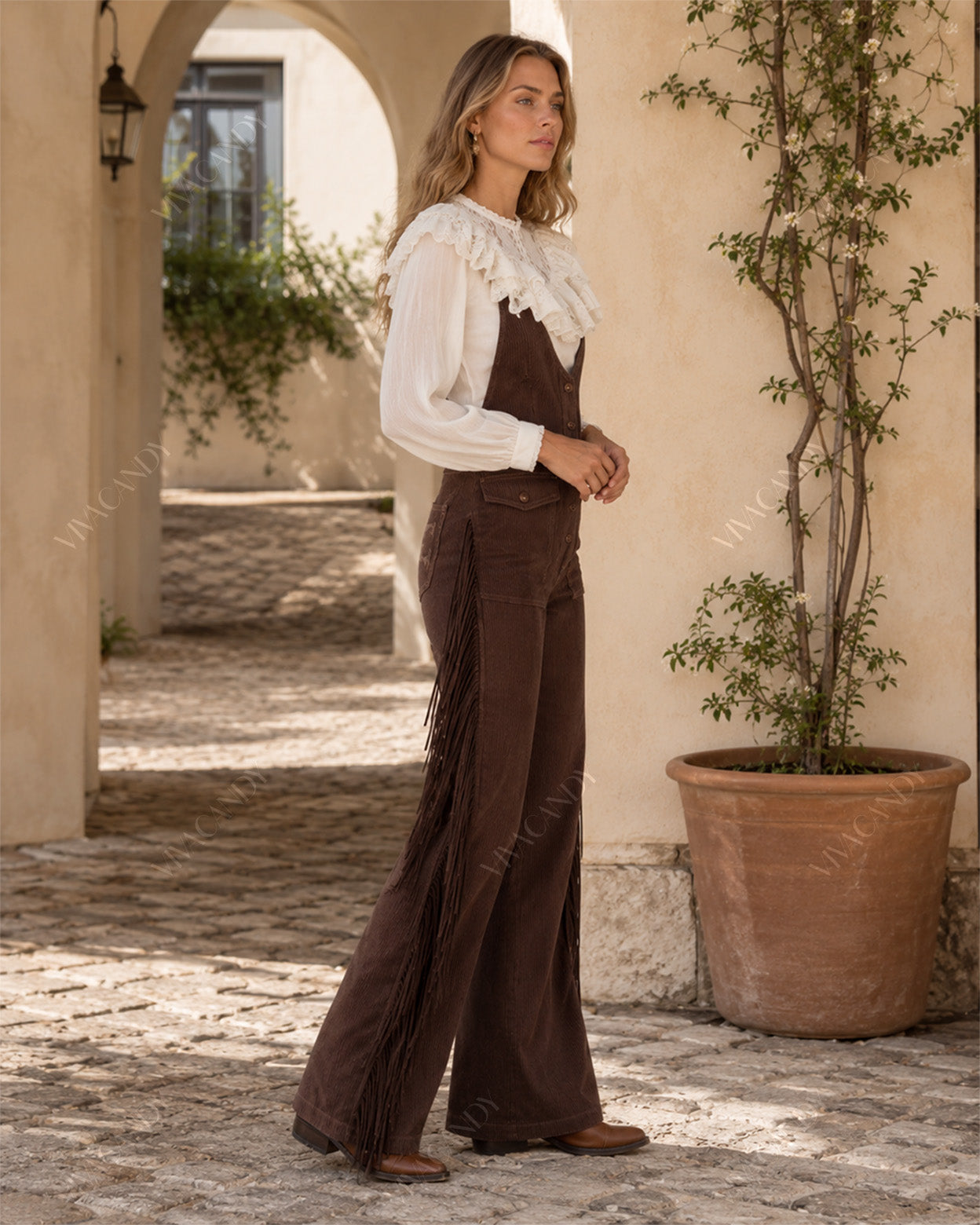 Savannah Fringe Western Jumpsuit