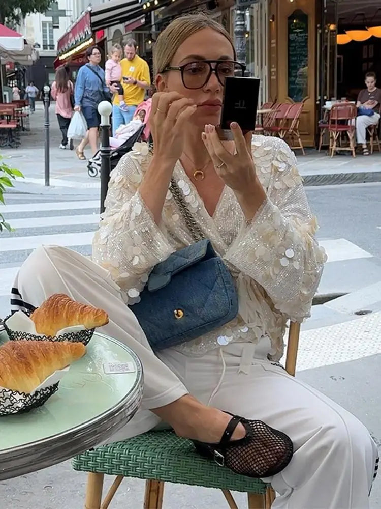 Rhea Glamorous Sparkling Blouse