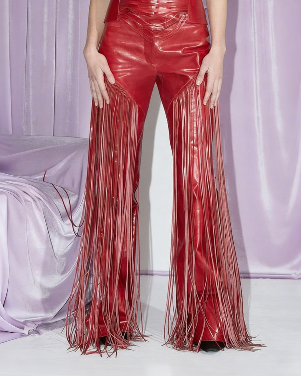 Scarlet Fringe Leather Pants【Shipping 26/2 to 1/3】