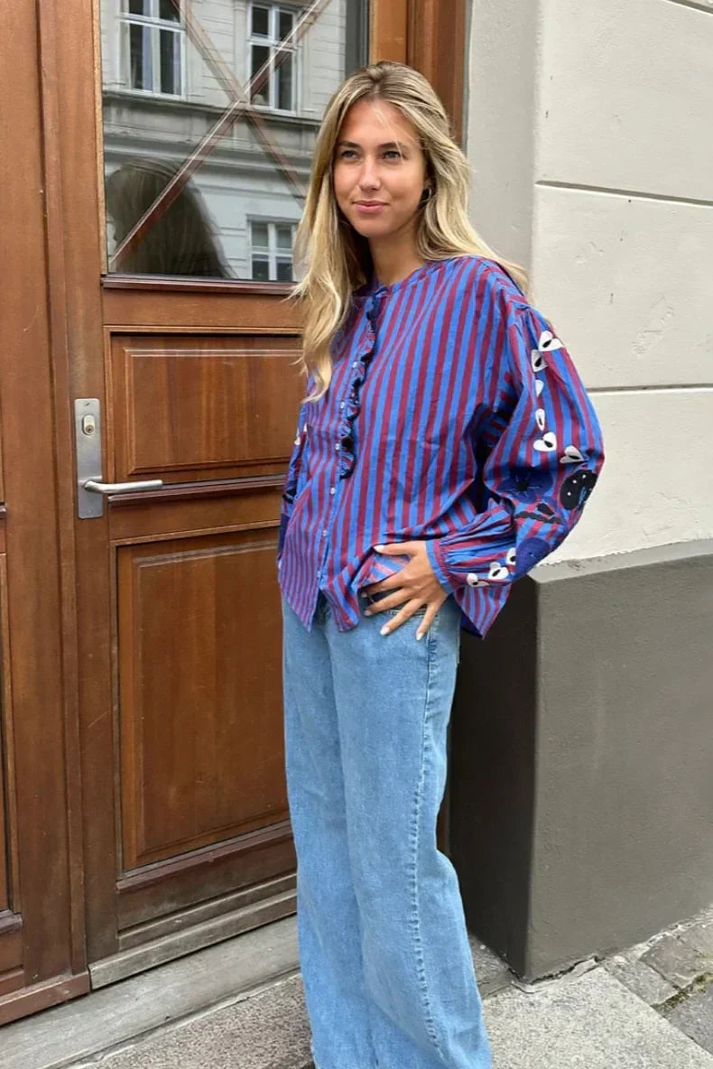Marielle Stripe Relaxed Blouse