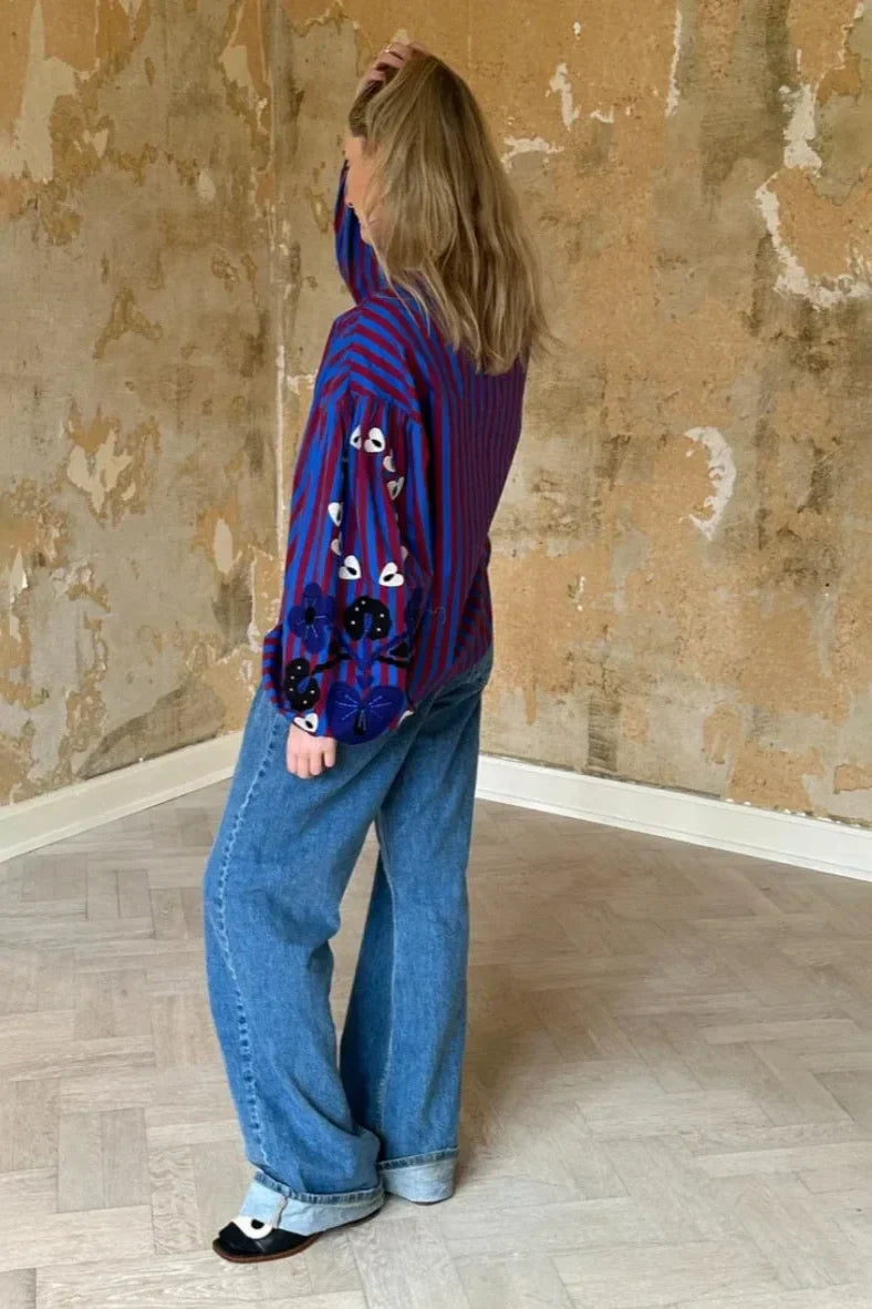 Marielle Stripe Relaxed Blouse