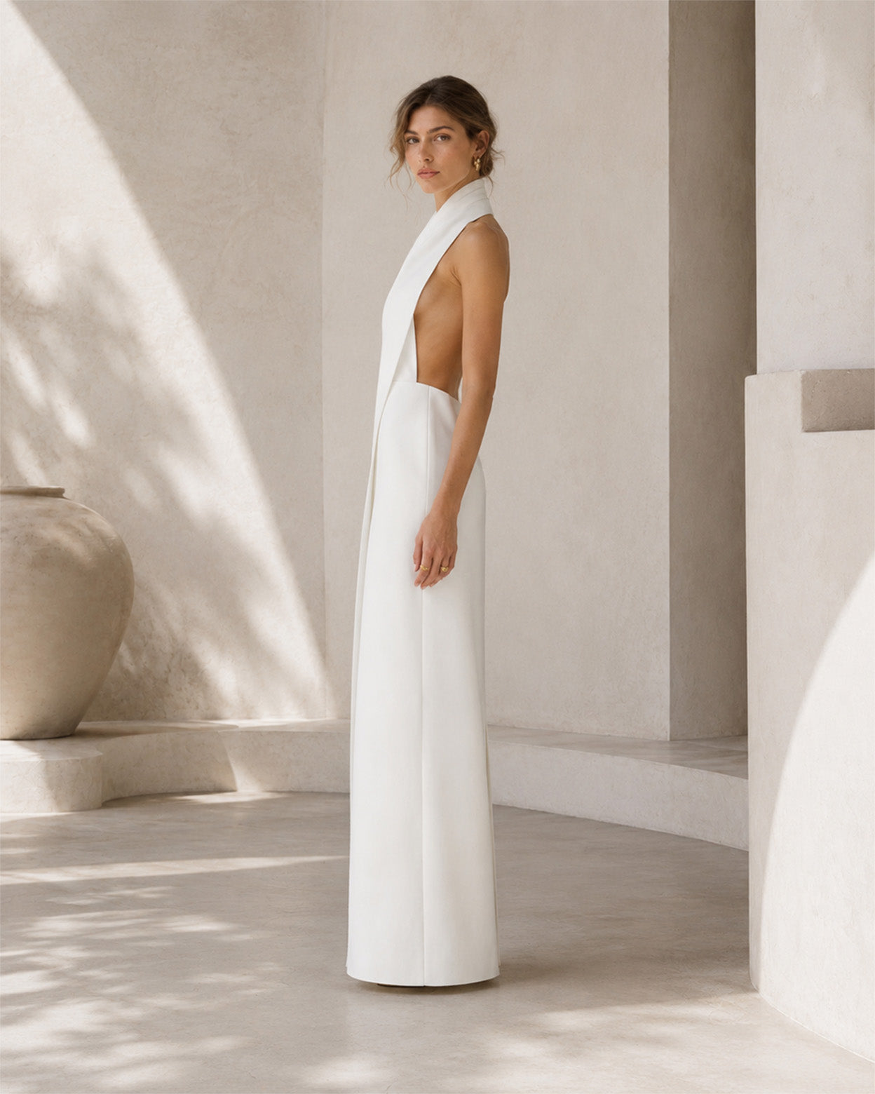 Selene Sculpted Halter Maxi Dress