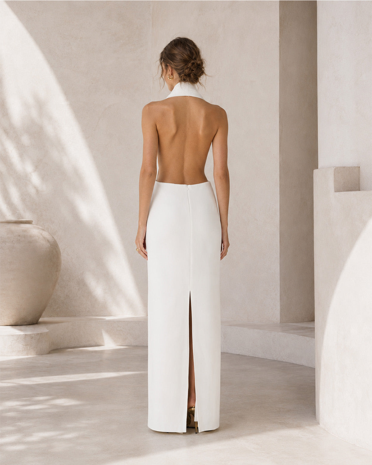 Selene Sculpted Halter Maxi Dress