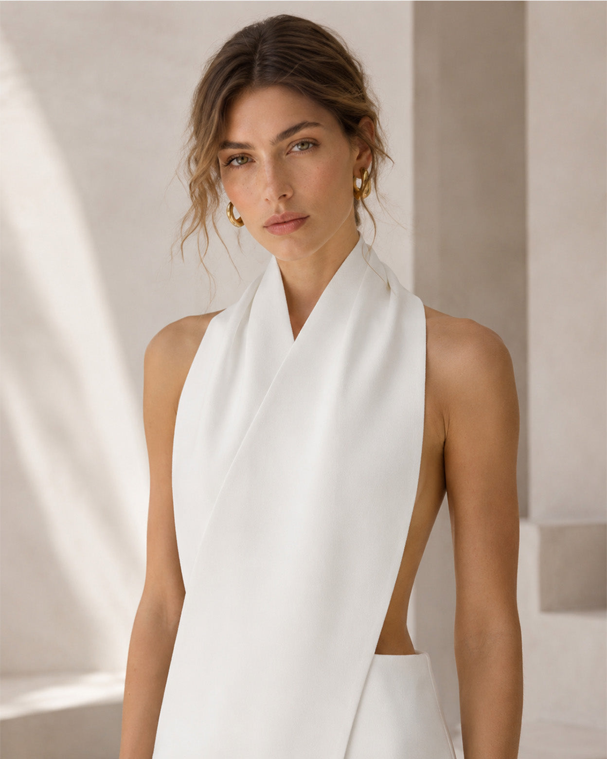 Selene Sculpted Halter Maxi Dress