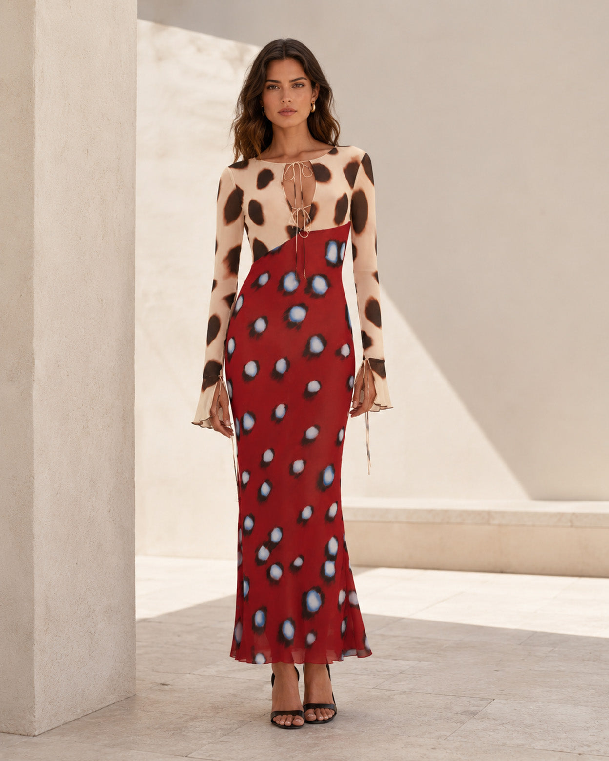 Sienna Wild Dot Mesh Maxi Dress