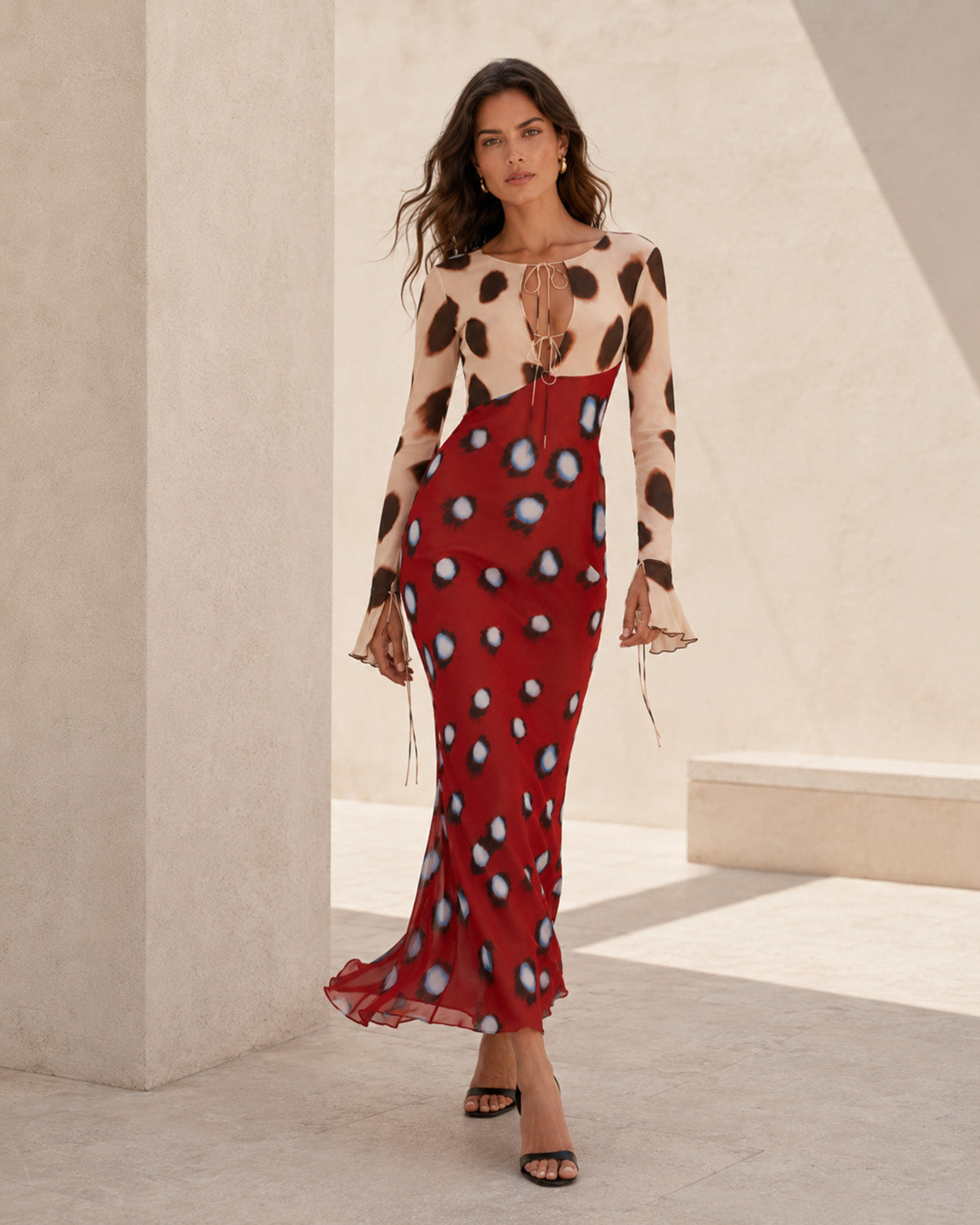 Sienna Wild Dot Mesh Maxi Dress