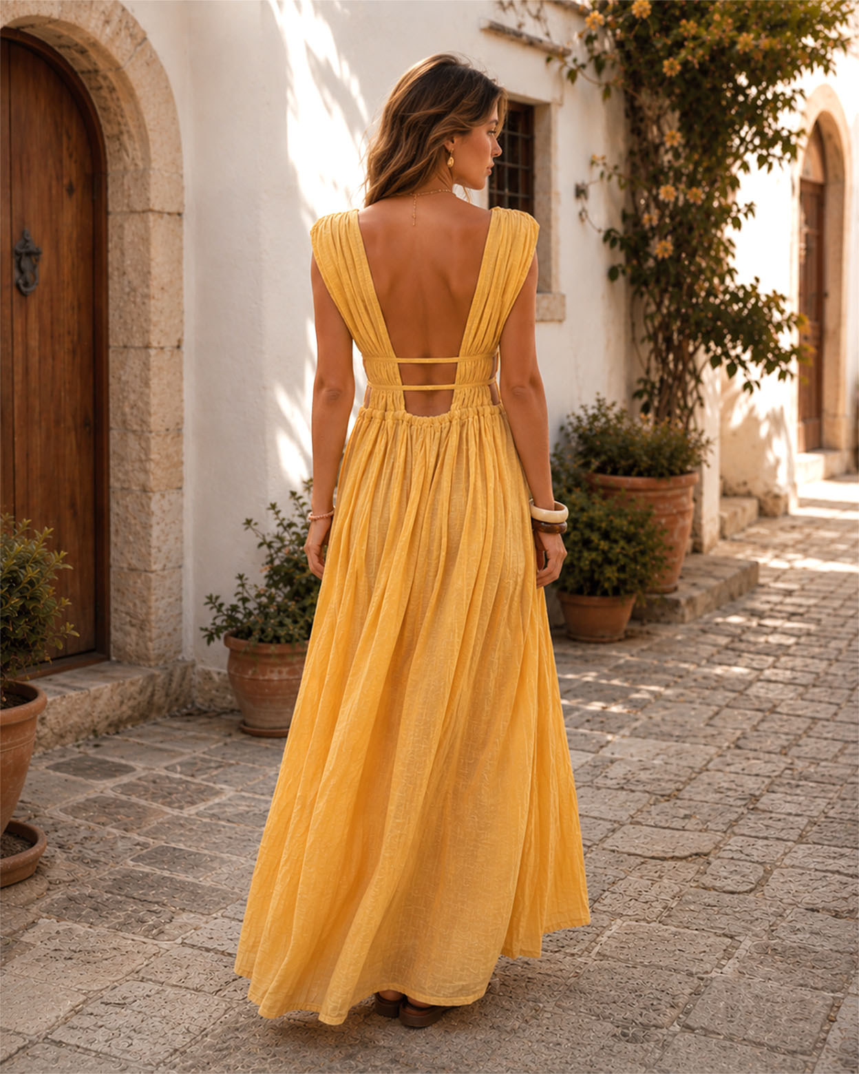 Soleil Mirage Backless Maxi Dress
