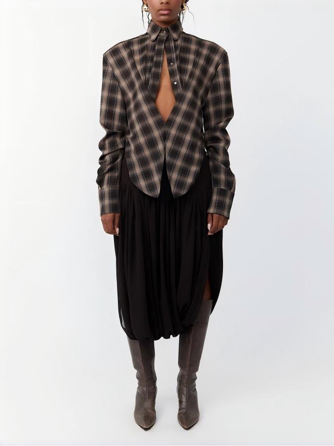 Nomad Plaid Button-Down Blouse