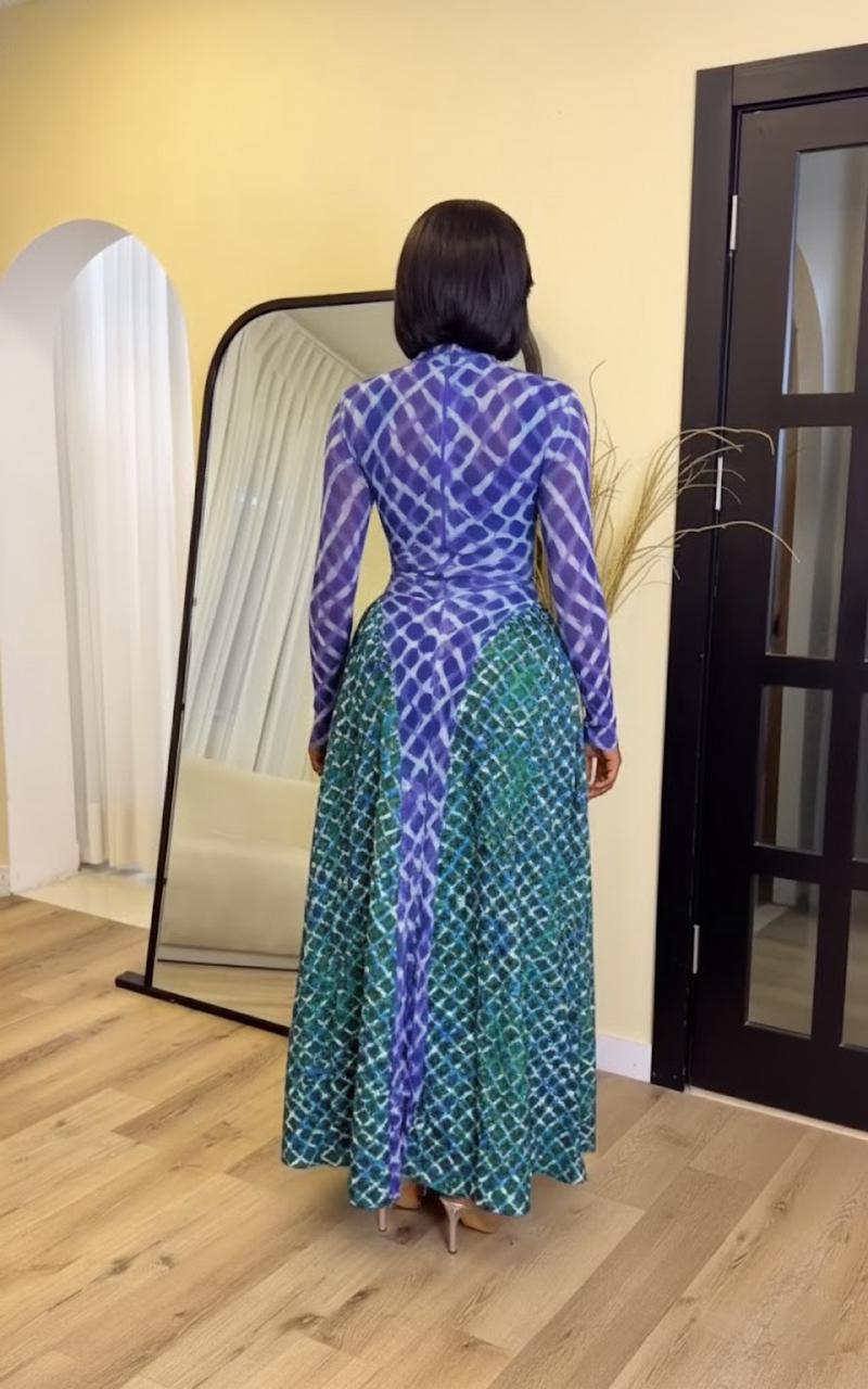 Nerina Prism Cascade Maxi Dress