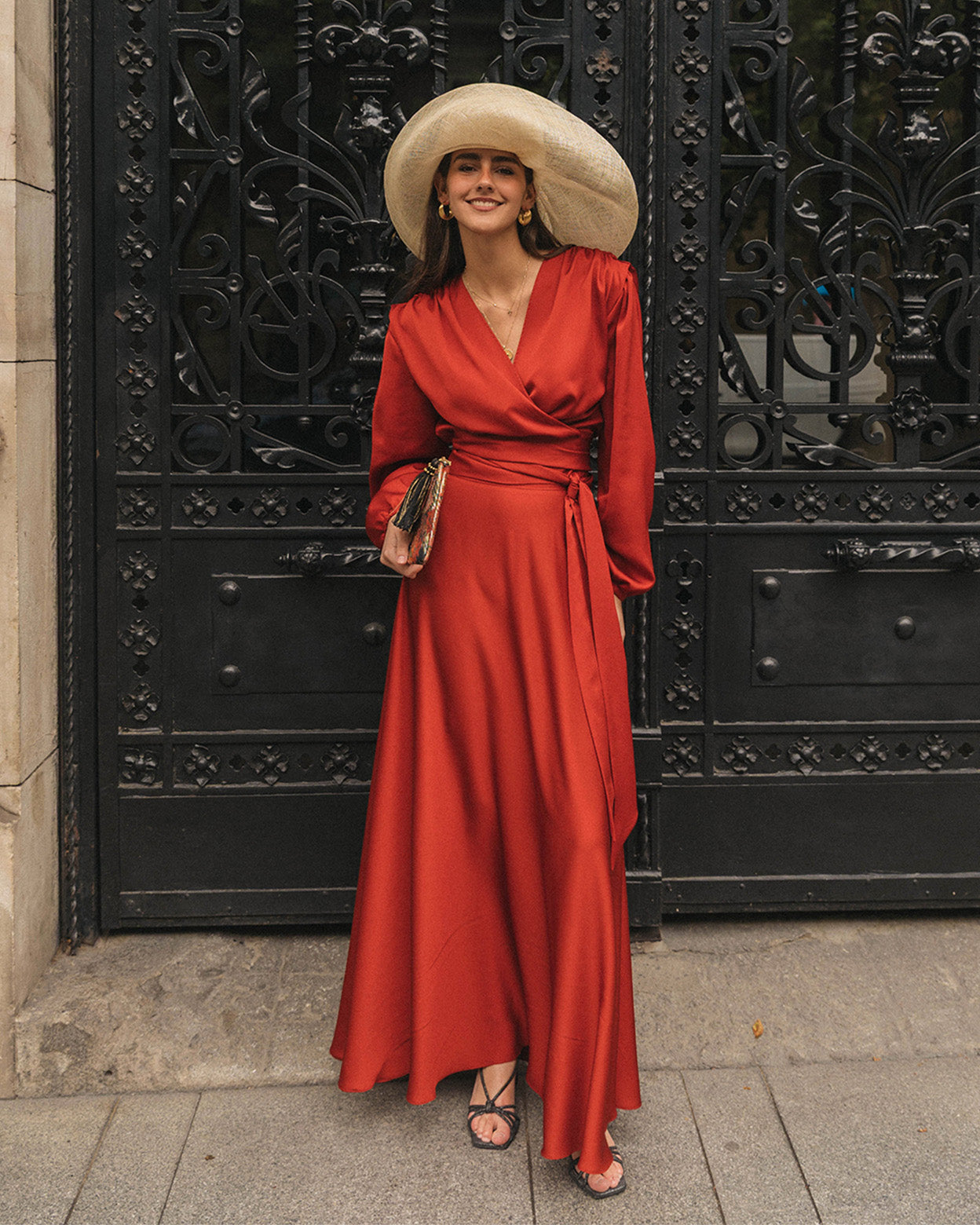 Sienna Satin Wrap Blouse & Maxi Skirt Set
