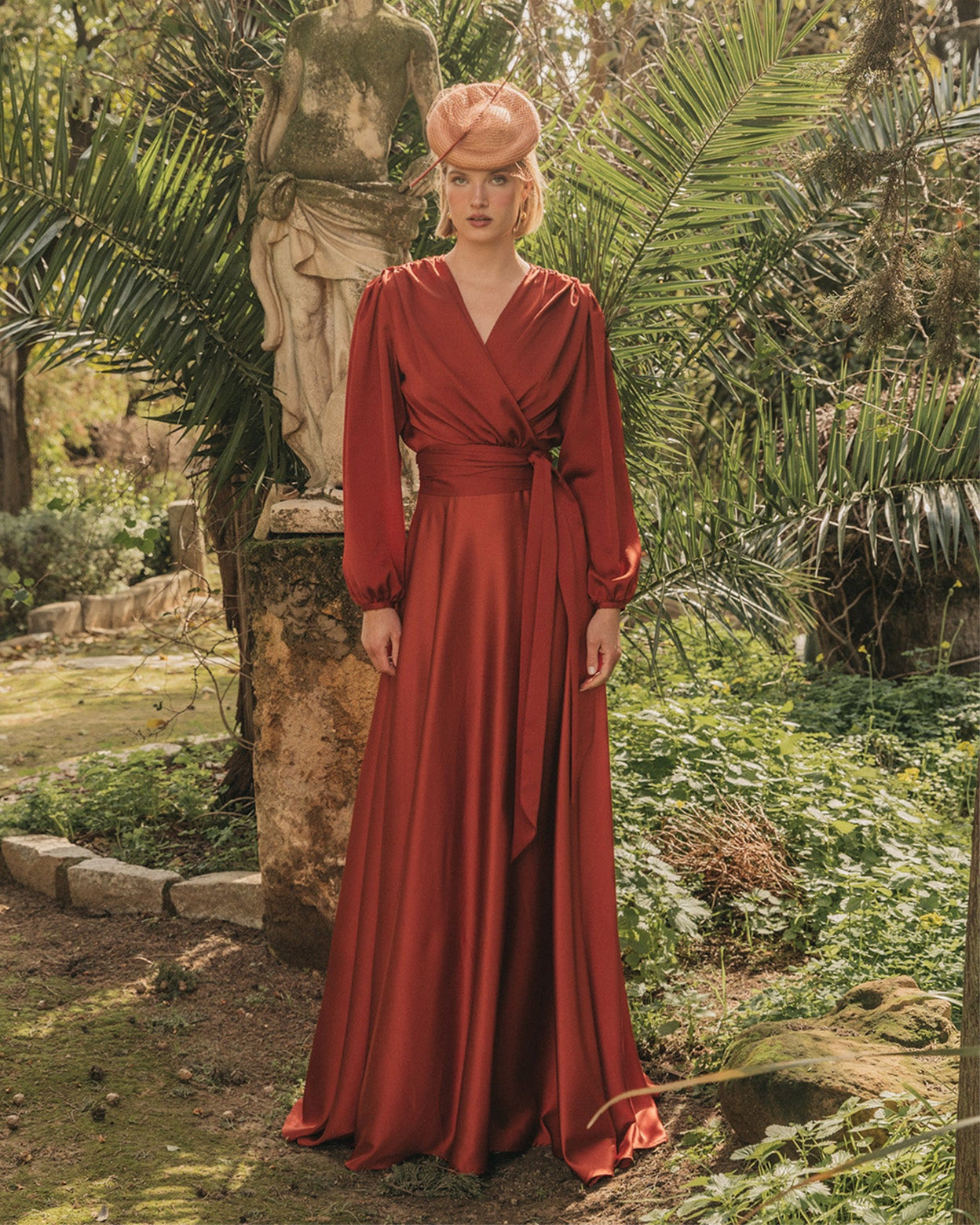 Sienna Satin Wrap Blouse & Maxi Skirt Set