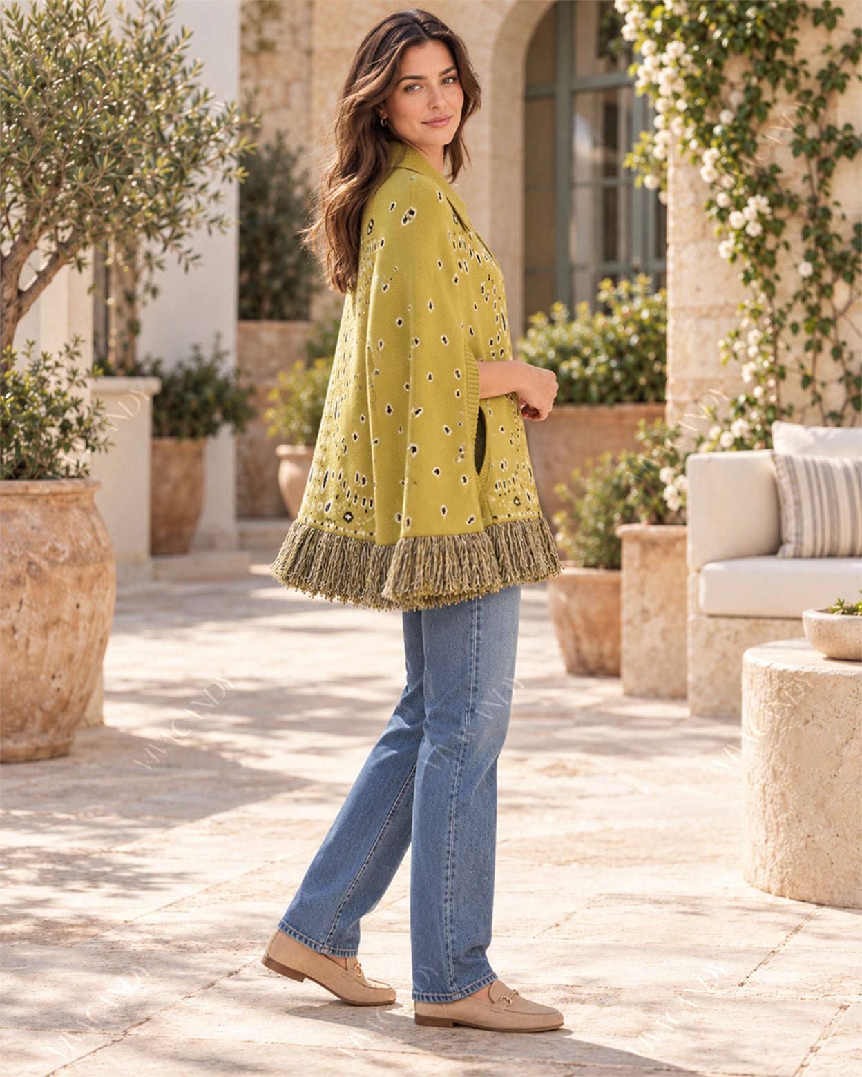 Marisol Fringe Cape Sweater