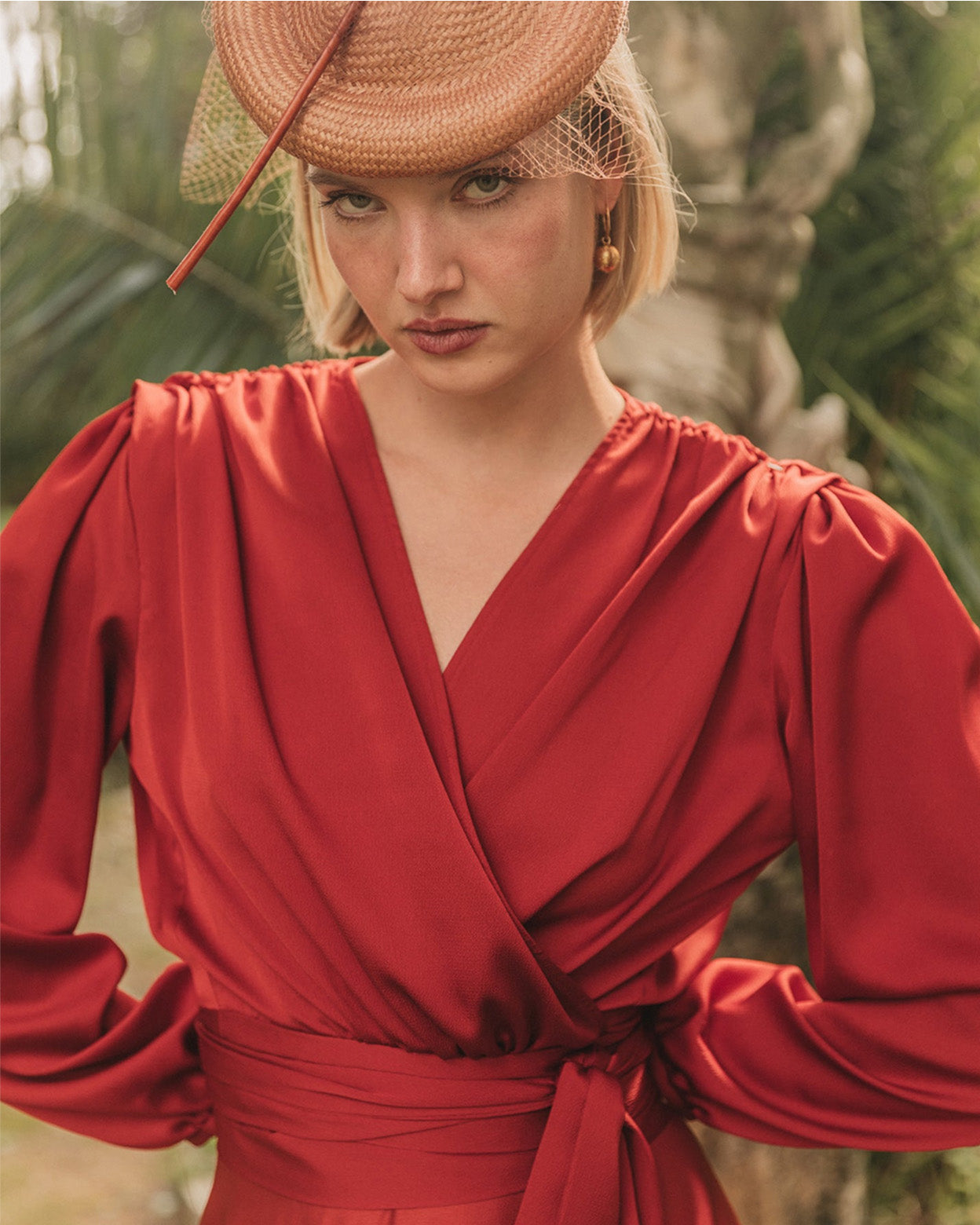Sienna Satin Wrap Blouse & Maxi Skirt Set