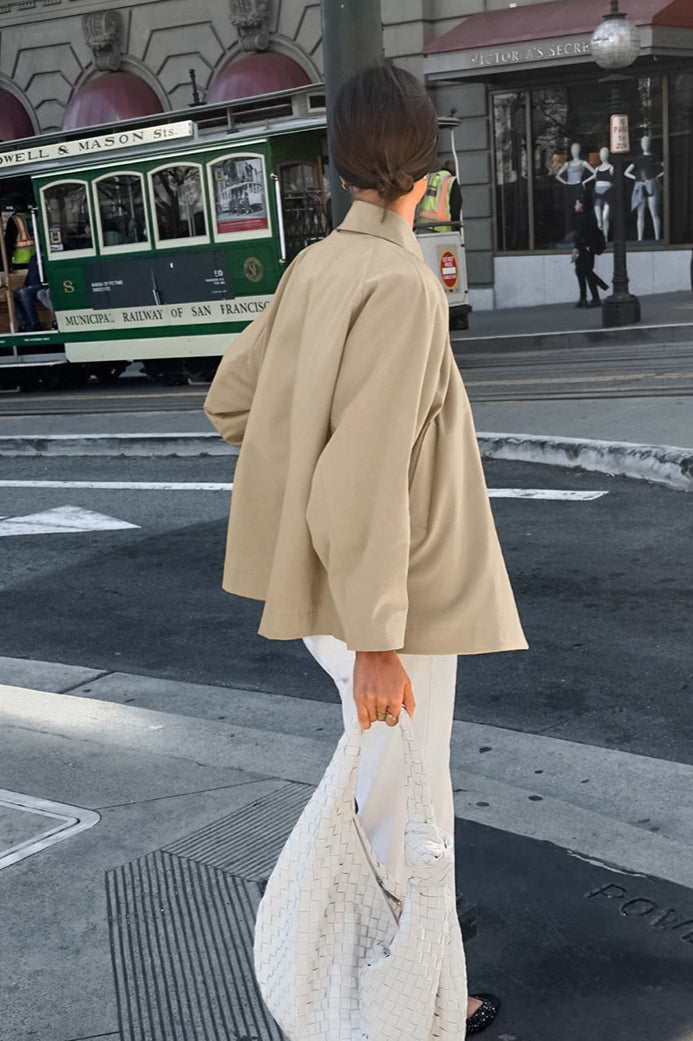 French Khaki Utility Trench Coat