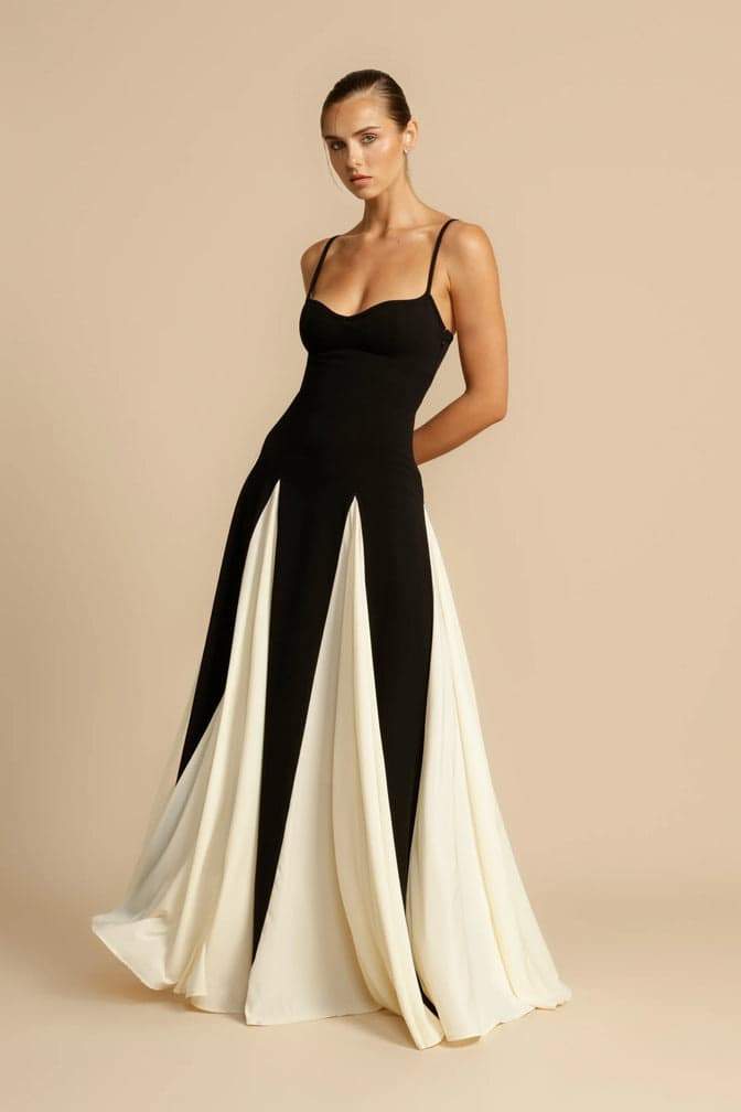 Soleia Colorblock Sweetheart Maxi Dress
