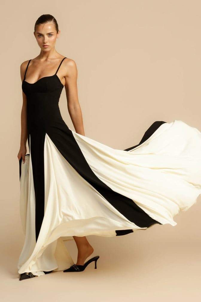 Soleia Colorblock Sweetheart Maxi Dress