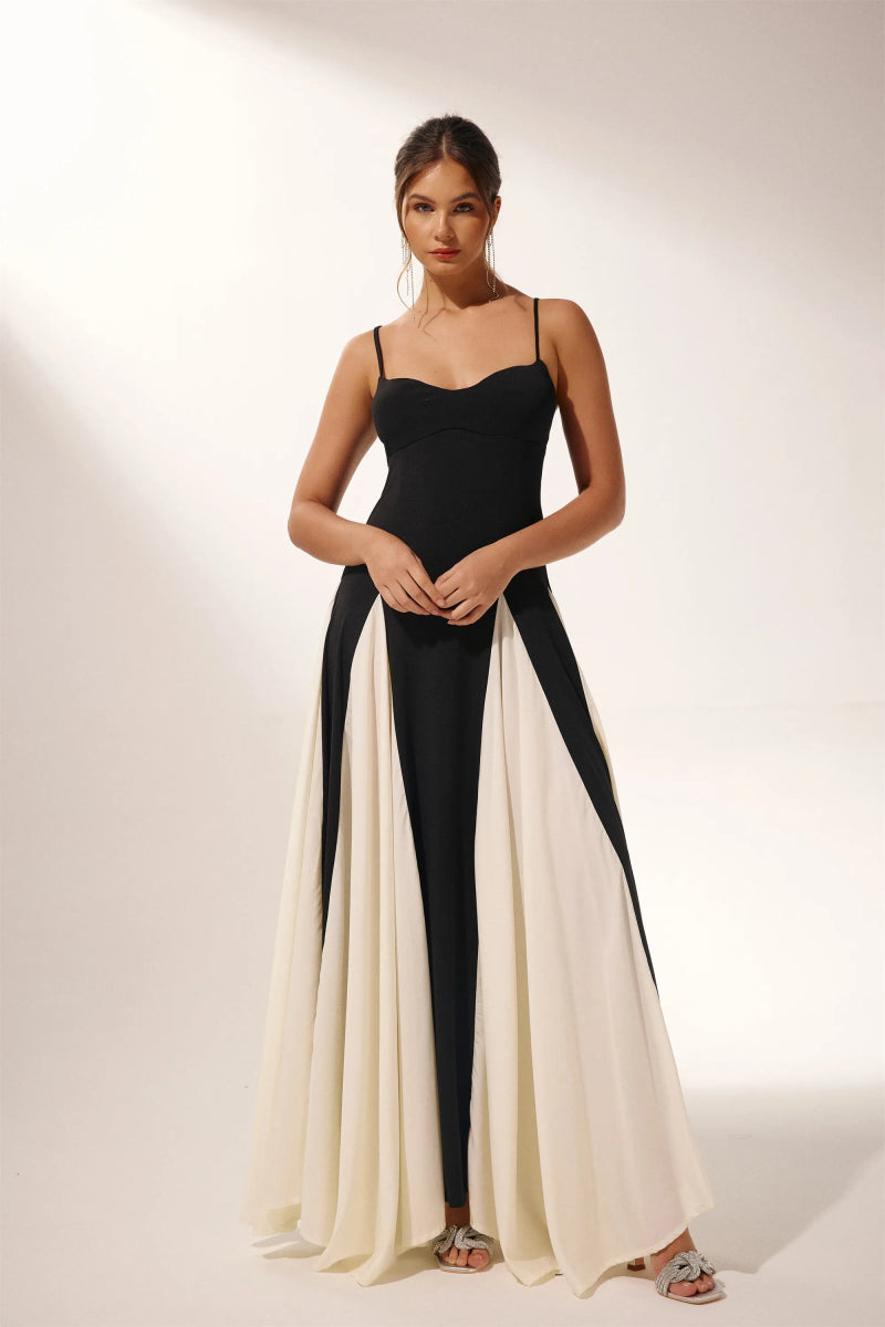 Soleia Colorblock Sweetheart Maxi Dress
