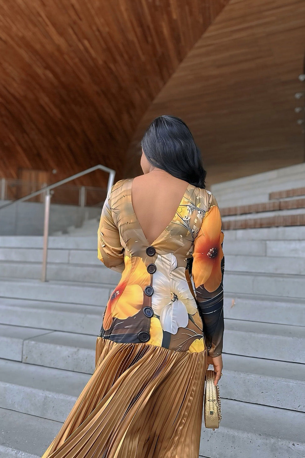 Celestia Borealis Pleated Maxi Dress
