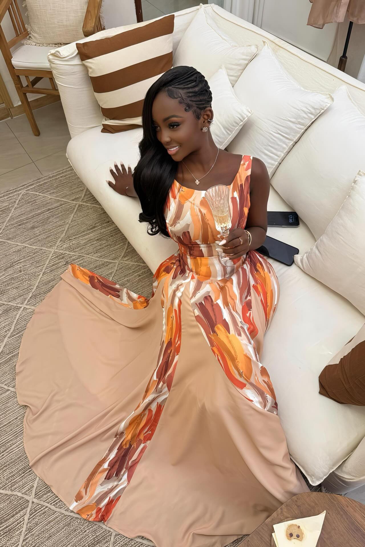 Aureline Brushstroke Maxi Dress