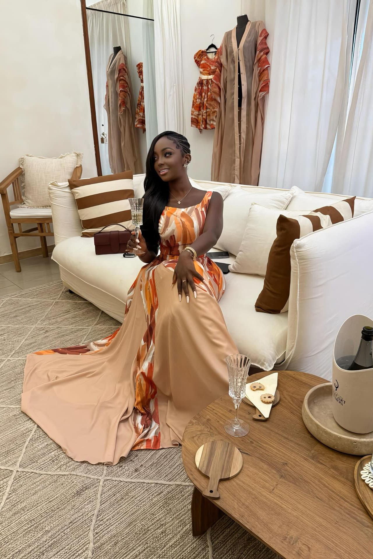 Aureline Brushstroke Maxi Dress