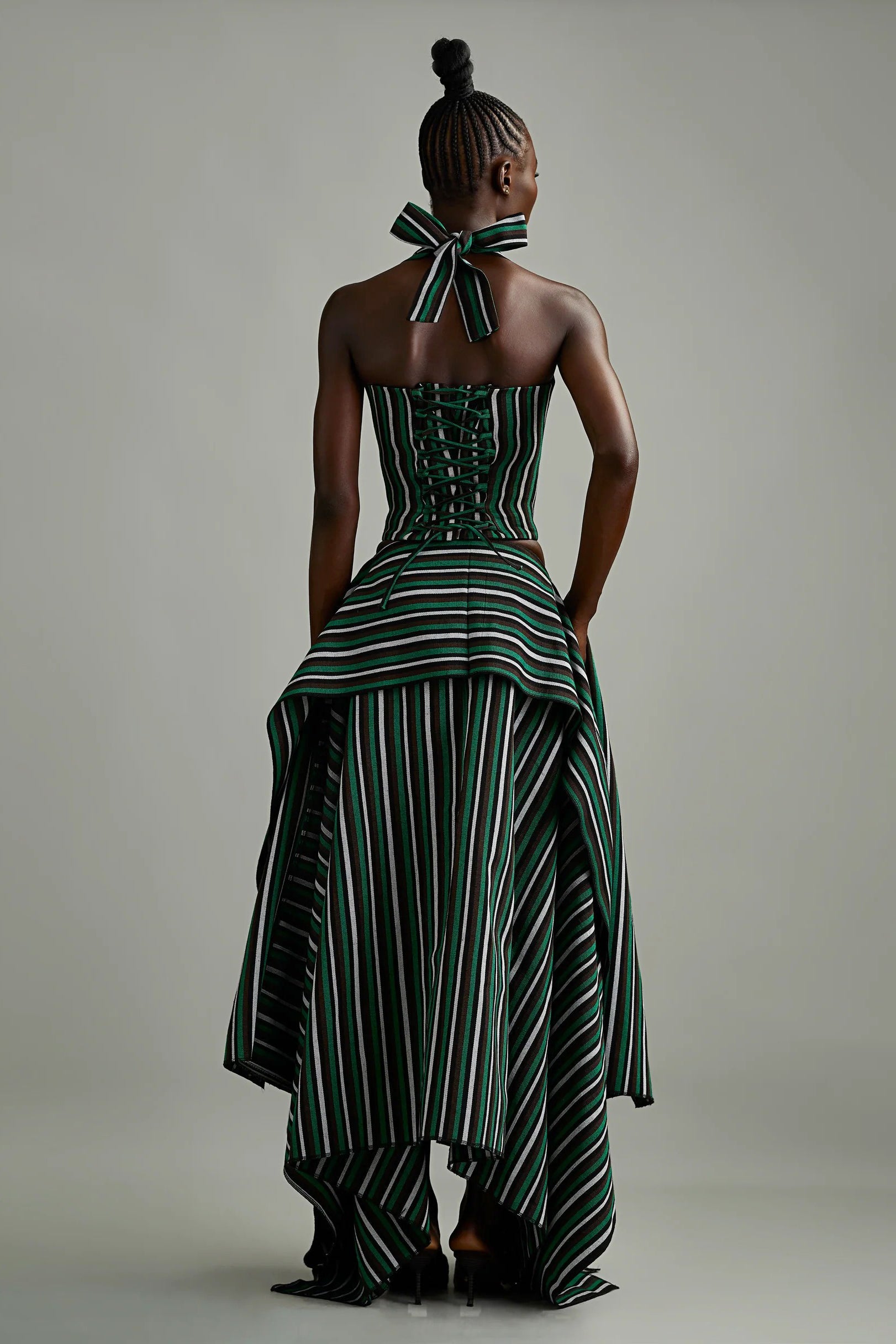 Verdelle Asymmetric Stripe Maxi Skirt