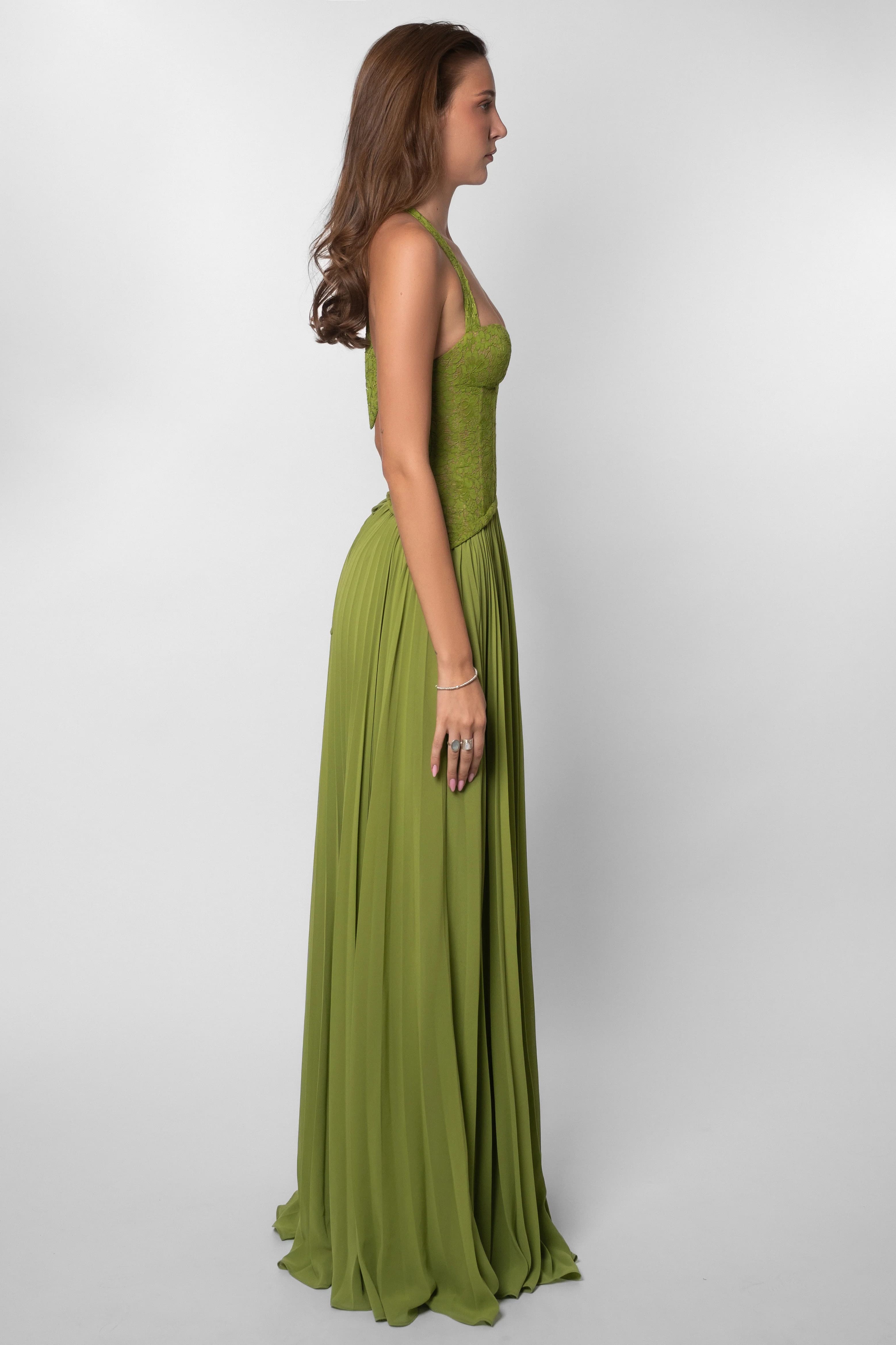 Verdelle Lace Halter Maxi Dress