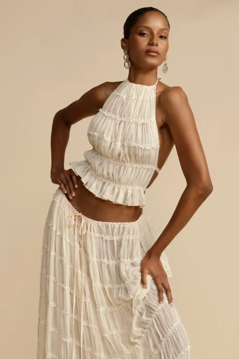 Elowen Backless Chiffon Set